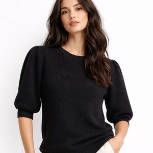 Gentle Fawn Black Bubble Knit Top